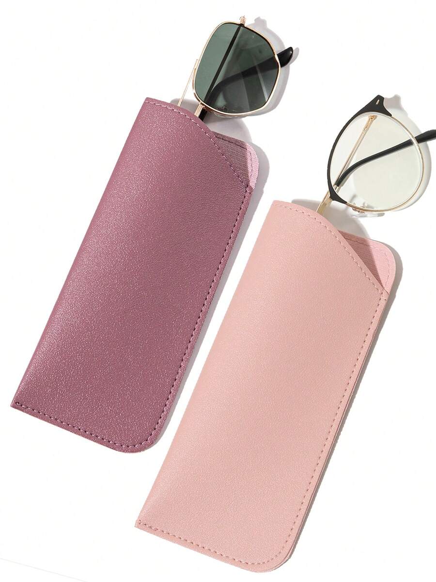 1/2/4pcs Portable Soft PU Leather Women's Fashion Glasses Case, Glasses Storage Bag, Women's Fashion Glasses Protective Bag, Vacation Essential Glasses Case, Minimalist Fashion Glasses Protective Box, Reading Glasses Storage Bag, Glasses Accessories - View 1