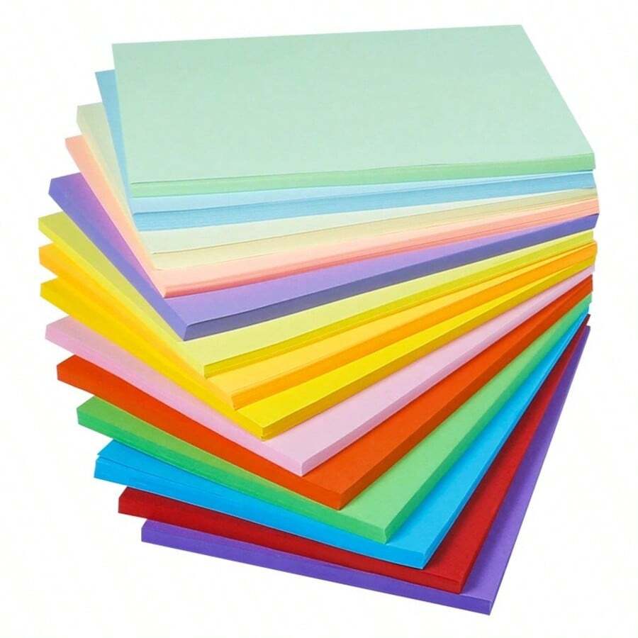 50/100 Sheets Assorted A4 Paper, 10 Random Colors, Suitable For Photocopying, Printing, Origami And Crafting, School Supplies, Back To School Supplies - Multicolor - View 1