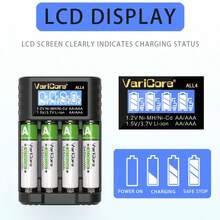 1個 PD 20W LCD 通用快速電池充電器，具備專業放電容量測試功能與容量顯示，18650 電池充電器，兼容 3.7V 鋰電池及 1.2V Ni-MH Ni-Cd AA AAA 電池 - 黑色 - 查看 10