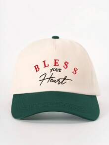 1pc Outdoor Embroidered BLESS Colorblock Baseball Cap, Adjustable Sun Protection Casual Hat, Suitable For Spring/Autumn Travel, Fashionable Versatile Sun Hat For Men, Y2K Style Youth Cap - Baseball Cap - View 20