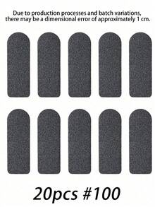 20pcs/Pack #180 Grit Small Foot File Replacement Sandpaper - Black - View 12