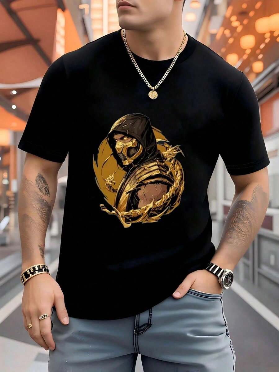 Men T-Shirts - 黑色 - 查看 1