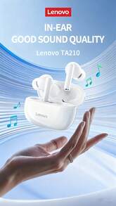 Lenovo TA210 黑色無線耳機 長續航入耳式運動耳機 ENC 智能通話降噪 藍牙耳機 - 黑色 - 查看 6