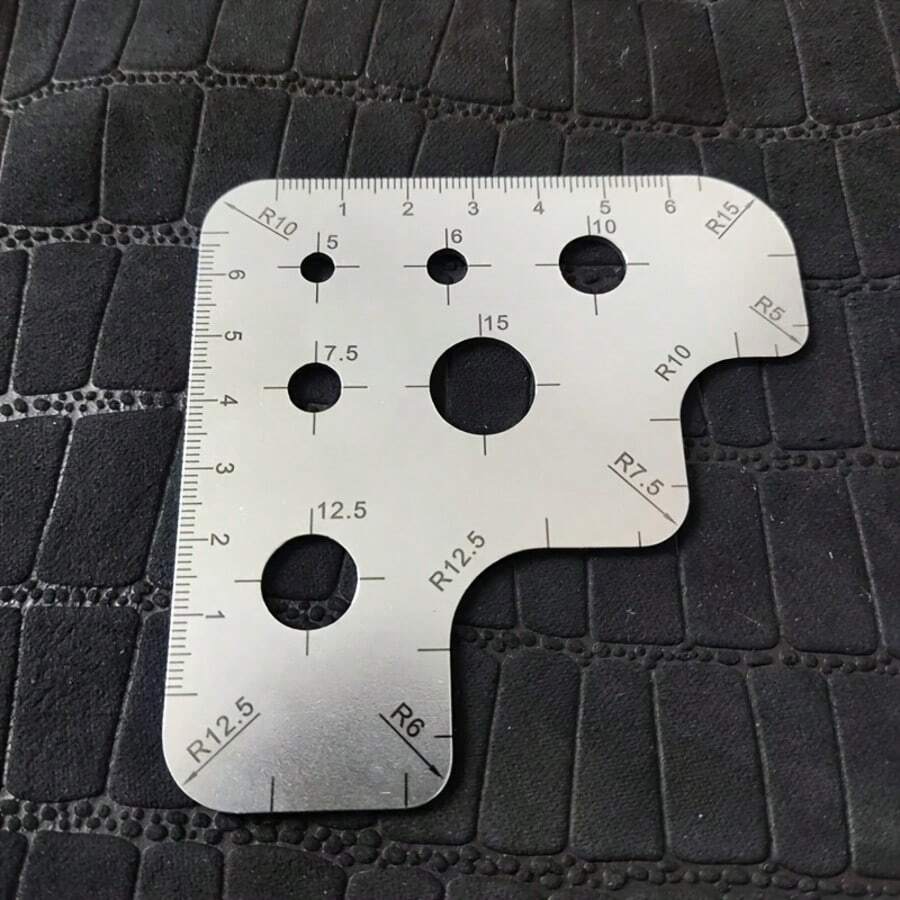 Leather Cutting Square Ruler, Measuring Gauge Tool, Ruler, Gauge, Arc Angle Measuring Tool - Essential Leather Processing Tools For Craftsmen. - A - View 1