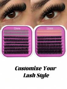 316/296pcs, D Curl, Lash Extension Kit DIY, 80D, 100D, Bottom, Color Lash Clusters Eyelash Extension Kit, Lightweight, Reusable, With Lash Bond And Seal, Tweezers, Suitable For DIY To Create Eyelash MakeupSuitable For Daily Use - Black - View 14