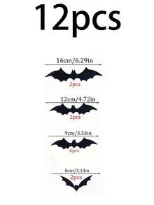 2set Halloween Colorful Bat Decorations, Suitable For Front Door, Entrance, Windows, Spooky Porch Decor Set, Indoor And Outdoor Halloween Home Decoration, Reusable, Also Suitable As Small Gifts Or Holiday Decoration Set - Multicolor - View 9