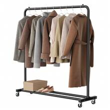 SONGMICS Perchero para Ropa con Ruedas, Burro Ropa Móvil, 2 Ruedas con Freno, para Dormitorio, Carga de 50 kg, 38 x 110 x 141,5 cm, Negro Tinta - negro - Ver 6