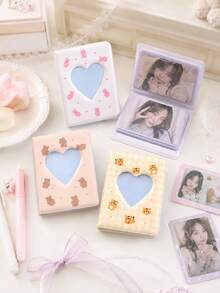 1pc Super Cute Heart-Shaped Mini Photo Album, 3-Inch 40-Page Single-Slot Storage Album, Commemorative Book, Holiday Birthday Gift - Pocket Size - View 6