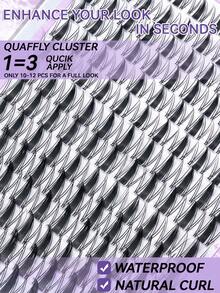 154pcs C-Curl Flirty Fairy Lash Cluster Set, 10-18mm Cartoon Style Lash Clusters, DIY Lash Extension Kit, Wet Spiky Anime Lashes, Individual Faux Lash Clusters, Ultra-Thin Invisible Lash Band With Lash Clusters, Eyelashes, False Lashes, Fake Lashes - Black - View 6