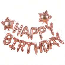 kumozawa 13/15/18 piezas Globos de 16 pulgadas de color oro rosa Feliz Cumpleaños, Globos decorativos, Globos para fiestas, Globos de decoración de fondo para fiestas de cumpleaños, Globos de Feliz Cumpleaños - Oro rosa - Ver 15