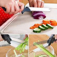 Kitchen Scissors, Fruit & Vegetable Scissors, Built-In Cutting Board - Multi-Functional Kitchen Scissors For Vegetables, Meat And Food Preparation - Multicolor - View 4