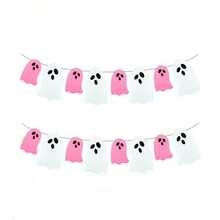 8pcs Felt Ghost Banner, Halloween Felt Decorations, Felt Hanging Ornaments Non-Woven Letter Banner, Suitable For Christmas Parties And All Holidays - Multiple Styles - View 7