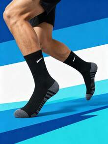 1/5/10/20 Pairs Men's Mid-Calf Sports Socks, Outdoor Fitness Running Socks, Basketball Socks - Multicolor - View 3