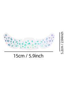 Freckles Temporary Tattoos Stickers, 6pcs Iridescent Leopard Heart Freckle Face Tattoo, Holographic Blue Gradient Heart Dot Speckle Design, Waterproof, Y2K Festival Aesthetic For EDM Rave, Tattoos Accessories - Multicolor - View 5