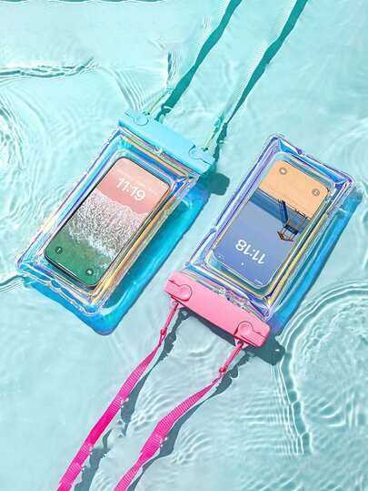 1pc IPX8 Waterproof Phone Pouch With Lanyard, Touchscreen High-Definition Photography, Thickened PVC Leak-Proof Wear-Resistant, Fits Phones Up To 8.3 Inches, Universal For All Models, Suitable For Swimming, Diving, Rafting, Outdoor, School Trip, Vacation, Camping, Beach, Multi-Function Waterproof Phone Protective Case