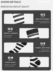 4/1 Pair Striped Minimalist Breathable Moisture-Wicking Compression Knee-High Socks For Running, Cycling, Hiking - Multicolor - View 8
