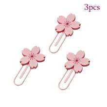 3pcs Cute Pink Cherry Blossom Bookmark Clips, Bookmarks, Paper Clips, Paper Clips, Cherry Blossom Page Markers Suitable For Books And Journals, Decorative Paper Clips Suitable For Office Documents, Study Notes And Planner Organization, Cute Stationery Gift Suitable For Students And Readers - Bookmark - View 9