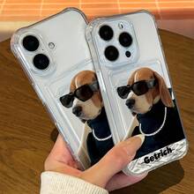 [Envío en 24h desde España] Funda de teléfono: Perro con gafas de moda, adecuada para iPhone 17 Pro Max/17AIR/16/15/14/13/12/11. Fundas de teléfono transparentes con ranura para tarjeta, absorción de impactos, práctica, cojín de aire en las cuatro esquinas, nuevo diseño creativo y lindo, funda protectora de alta calidad para hombres y mujeres. - Color de la imagen 1 pieza - Ver 8