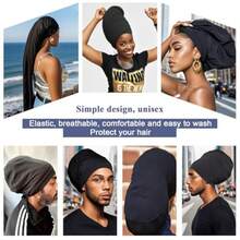 4 Pcs Dreadlock Stocking Caps For Men Spandex Dreadlock Cap Overnight Sleep Cap Elasticity Soft Lightweight Comfortable Sleeping Head Wrap Headwear For Men And Women - Black 4 Pcs - View 5