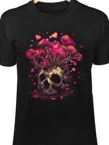 Dancing With My Demon Shirt Halloween Skeleton Monster T Shirt Horror-Themed Patterned Shirt Gothic Cute Style - 黑色 4 - 查看 1