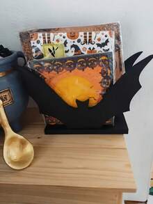 1pc Gothic Bat Napkin Holder - Artistic Table Napkin Organizer, Perfect For Restaurant And Kitchen Decor, Ideal For Halloween, Christmas, Thanksgiving And Valentine's Day, Suitable For Restaurant, Cafe And Hotel Decoration Room Decor Home Decor Halloween Decor - Tissue Holder - View 4