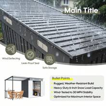 12x4 FT Metal Lean-To Shed With Pergola 6x4 FT Outdoor Storage Shed And Hardtop Gazebo Combo 2-In-1 Garden Tool Shed With Open Side For Patio Backyard Deck - Gray1 - View 7