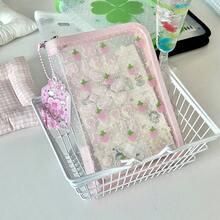 1pc Portable A6 Diagonal Stripe Transparent Storage Bag, Large Capacity Card Sticker Planner Supplies Organizer - Style 1 - View 6