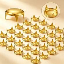 50/100pcs/Pack Metal Rivets Round 4-Prong Rivets Silver Leather Rivets Clothing Accessories Bag DIY - F - View 5