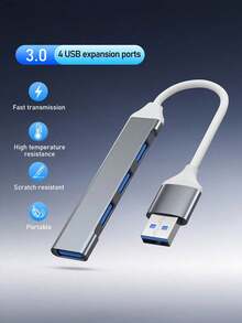 USB 3.0 扩展集线器，多端口分线器，笔记本电脑 USB 扩展坞，4 端口 USB 扩展，支持 U 盘、移动硬盘、键盘、鼠标和其他设备 - 彩色 - 查看 14