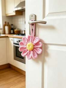 Handmade Crochet Daisy Pendant, Multiple Colors Available, Keychain And Bag Charm, Car Rearview Mirror Decoration - Multicolor - View 5