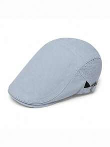 Topi Newsboy Berongga dan Bernapas, Warna Polos, Gaya Baru Musim Gugur/Dingin, Topi Beret Unisex, Topi Baseball Kasual Luar Ruangan - Sisi-sisi yang berongga - View 30