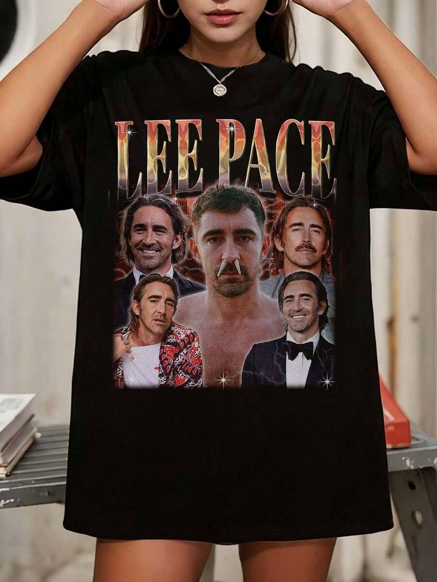 Pace Vintage Bootleg Tv Graphic Oversized Unisex Black Comedy Fan T-Shirt - 黑色 - 查看 1