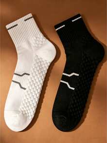 1/2/4 Pairs Men's Mid-Calf Socks, All-Season Versatile, Soft & Breathable, Skin-Friendly & Comfortable, High Elasticity, Moisture-Wicking & Quick-Drying, Durable & Non-Constricting; Suitable For Daily Commute, Casual Wear, Basketball, Cycling, Hiking, Running And Other Sports, Athletic Socks, Fitness Training Socks - Multicolor - View 9