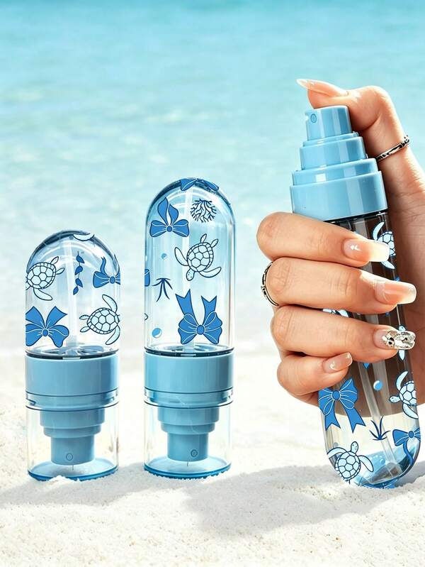Nueva botella rociadora con patrón de caparazón de tortuga azul/Botella rociadora reutilizable y portátil/Esencial de viaje/Adecuada para aceites esenciales, perfumes y lociones para el cuidado de la piel/Adecuada para salones de belleza, cocinas, baños y jardines/Adecuada para viajes y uso comercial (Patrón recortado aleatoriamente), Esencial de playa, Esencial de vacaciones
