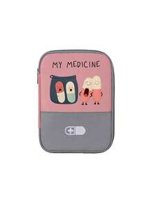 Portable Medicine Bag,Cute Pill & "My Medicine Bag"Print,Lightweight Travel First Aid Kit,Outdoor Travel Medicine Bag,For Outdoor,Camping,School,Trip,Daily,Essential For Going Out,Family Medical Care,Back-To-School Gifts,Party Gifts,Teacher Gifts - Multicolor - View 13