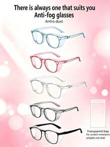 Óculos de Segurança com Armação Transparente Leve, Proteção Anti-Respingos Anti-Poeira Anti-Saliva, Unissex para Uso Interno e Externo, Óculos de Proteção Leves Anti-Poeira Anti-Gotículas Unissex, 5 Cores Disponíveis - Multicolorido - Visão 1