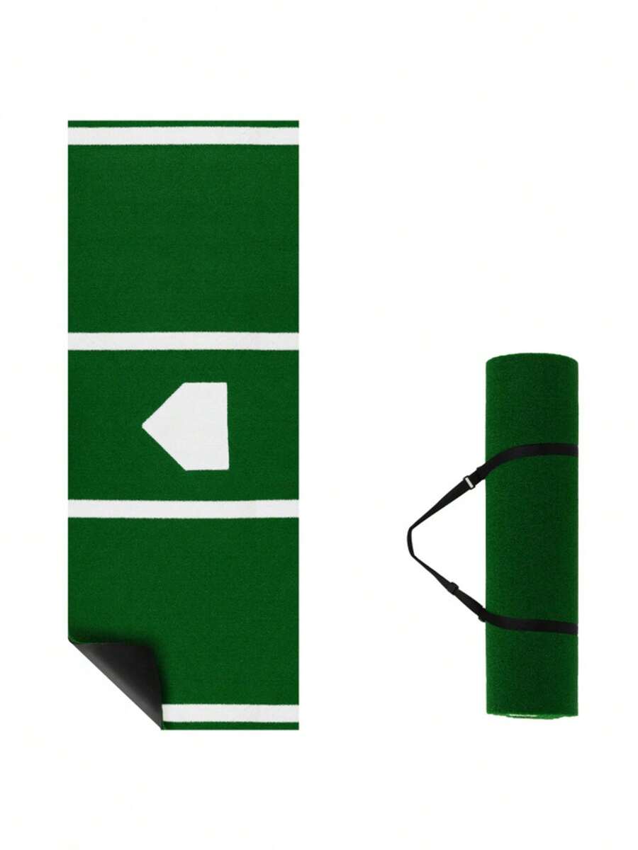 10ft X 3ft Softball Pitching Mat With Artificial Turf Indoor And Outdoor Training Aid For Pitching Practice -Green - as Pic - View 1