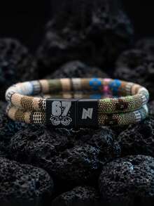 diffone Boho Ethinic Handmade Bracelet Bangle Black Magnetic Engraved Number 67 Men For Armband Wristband Jewelry Men - Bohemian Rope Bracelet - View 7