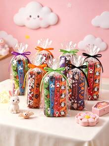 12pcs Halloween Snap Plastic Bracelets, Halloween Decoration Snap Rings, Plastic Decorative Rings, Trick Or Treat Party Supplies, Halloween Party Decor, Spooky Halloween Setup, Halloween Gifts, Horror Atmosphere Decoration - Halloween Mix - View 7