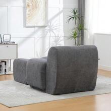 Chenille Armchair With Footrest, Vacuum-Packed With 30D High-Elasticity Foam Padding, No Assembly Required, Ideal For Living Rooms And Small Spaces - Ivory - 灰色 - 查看 4