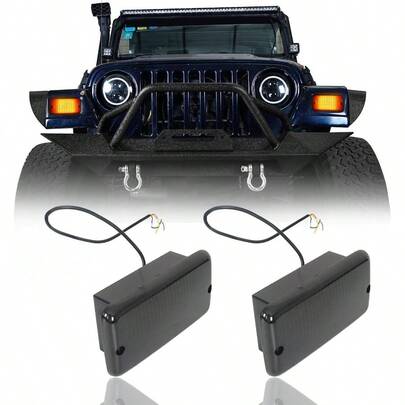 Hooke Road  TJ Luces de Señal de Giro LED Delanteras con DRL Blancas Compatibles con   TJ 1997-2006