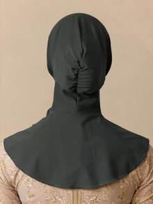 1pc Summer Bath & Swim Headscarf, Quick-Wear Design, Women's, Extended Neckline - Dark Grey - View 4