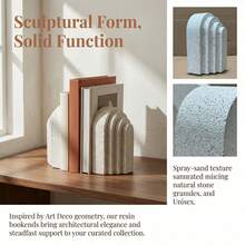 Nordic Light Luxury Resin Marble Texture Coffee Table Bedroom Arched Bookends Decorative Crafts Ins Style - Marble Book Backing (resin) - View 1