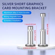 Aluminum Alloy Magnetic Spiral Telescopic Enhenced Base GPU Anti-Sag Bracket 50-120mm Adjustable Graphics Card Support Holder Fit ATX Case Desktop PC - View 12
