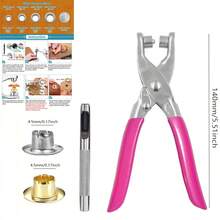 Rivet Tool Set, Includes Rivet Punch Pliers And 4.5mm (Inner Diameter) Metal Rivets, Suitable For Leather Belts, Shoes, Clothing, Crafts And More. - 4.5mm - View 4
