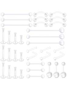 CIZME Penahan Tindik Transparan untuk Kerja, Cincin Hidung Bioflex Plastik, Anting-anting, Tindik Perut, Septum, Alis, Bibir, Tulang Rawan, Tragus, Perhiasan Tindik - Clear - View 11