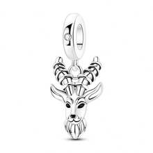 1pc Silver Plated Animal Series Forest Elephant Tiger Lion Dinosaur Zebra Sloth Rabbit Panda Pendant Beads Suitable For Bracelet Bangle Necklace Beads Suitable For DIY Jewelry Making Human And Nature Theme Beads - Silver - View 19