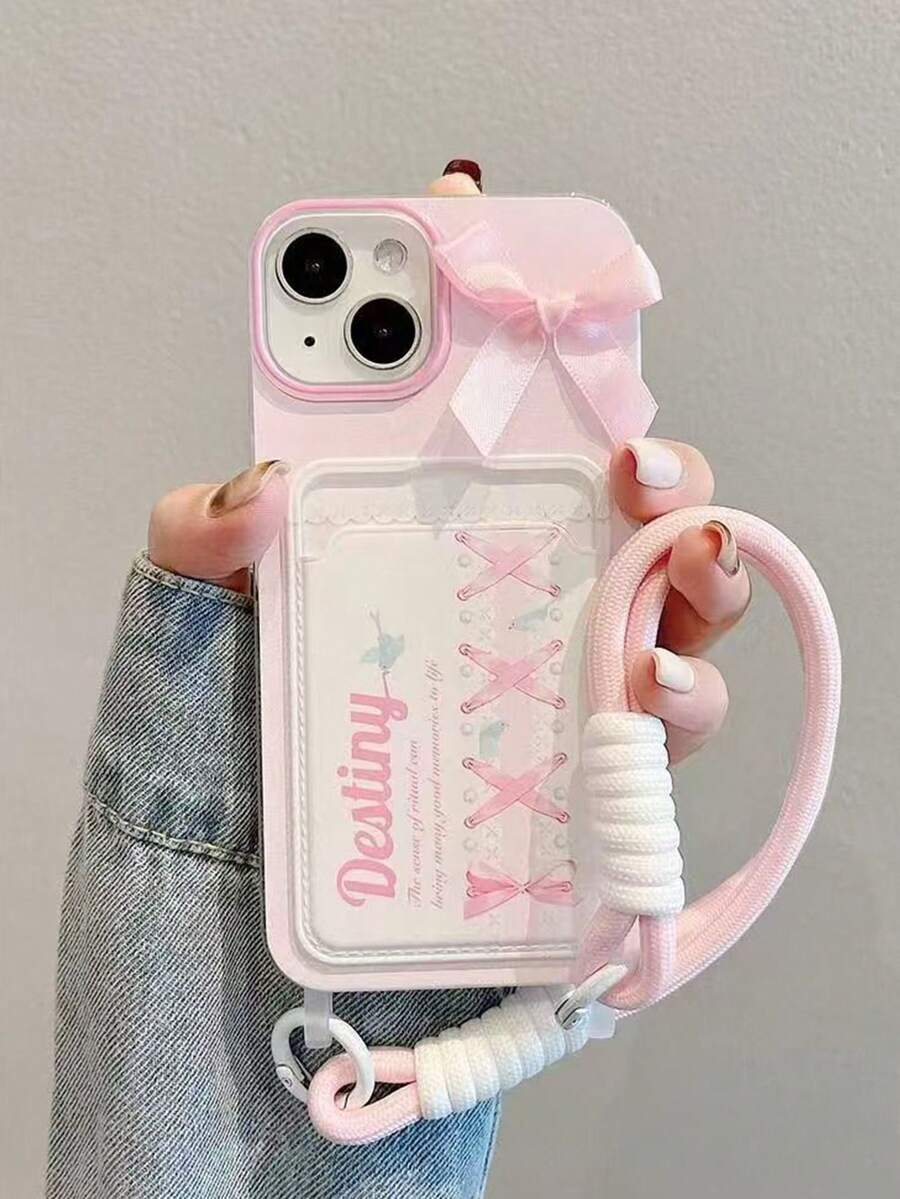 Casing Ponsel Ins Summer 3D Colorful Flower Lanyard Card Holder Kompatibel Dengan Apple 16 Pro Max/ 15 Pro Max New 11 Creative 12 Soft Shell 11 Shockproof 14 Pro/13 Protective Cover Full Coverage Women's 17 Pro Max/17/Pro/17 Plus/17 - MultiWarna - View 1