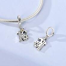 1pc 925 Sterling Silver Number 16.18 Pendant With Sparkling Zirconia Stones, Crown Design, Classic Birthday Adult Gift, Suitable For Original Brand Bracelet Necklace DIY Matching, Suitable For Daily Wear, Party, Banquet - Silver - View 4