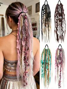 Women's Wigs, Braided Wigs, Hand-Woven, Each Ponytail Wig Has A Different Braided Design, Elastic Band, Easy To Wear And Use - Multicolor - View 2